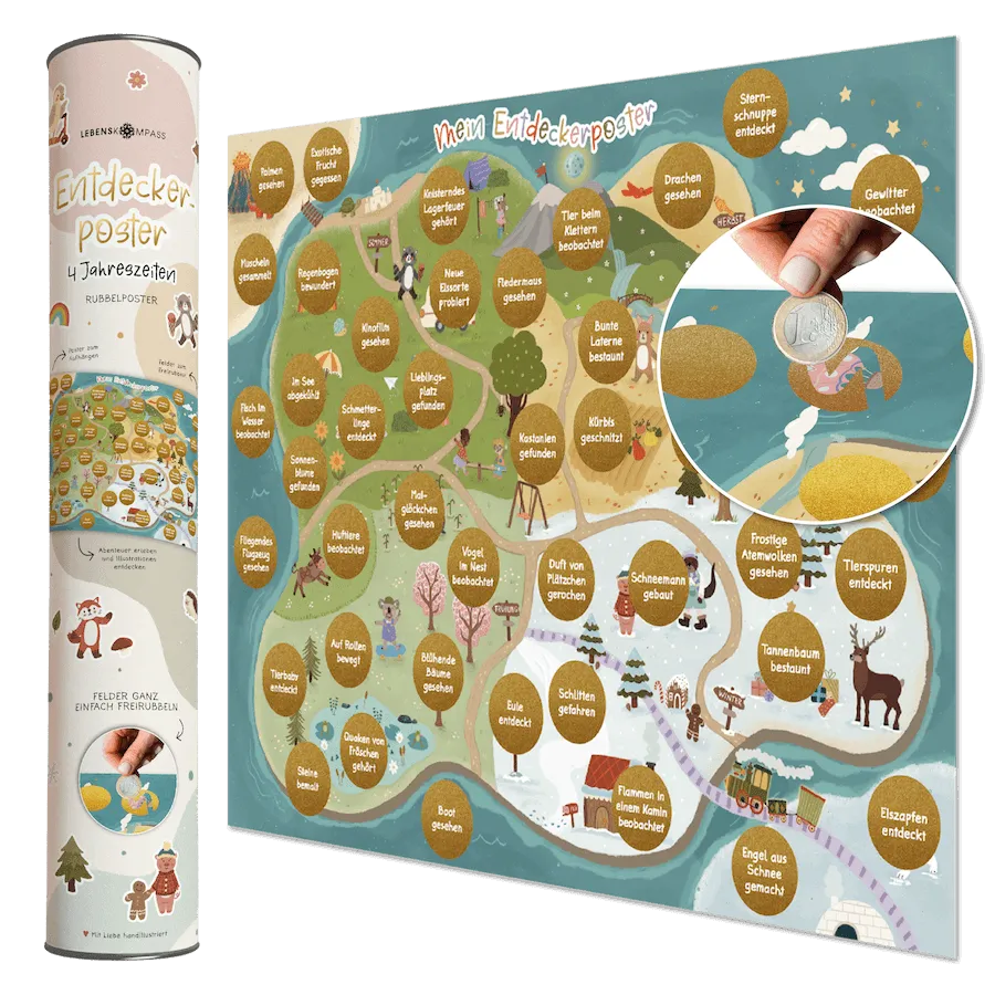 Entdeckerposter für Kinder - Rubbelposter