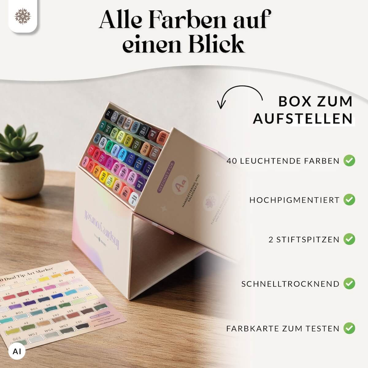 Dual Tip Art Marker - 40 bunte Alkohol Stifte