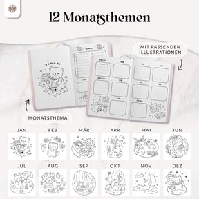 Bullet Journal Planer DIN A5 - Vorgefertigt zum Ausmalen