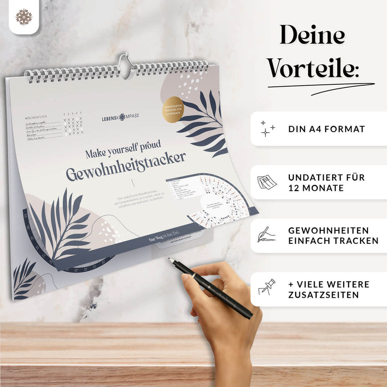 Gewohnheitstracker für 12 Monate - DIN A4 Habit Tracker