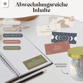 Achtsamkeitsglas mit 30 Zettelchen
