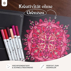 6er Dual Brush Pen Sets - Bunte Pinselstifte