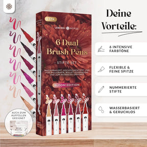 6er Dual Brush Pen Sets - Bunte Pinselstifte