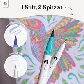 6er Dual Brush Pen Sets - Bunte Pinselstifte