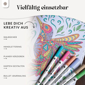 6er Dual Brush Pen Sets - Bunte Pinselstifte