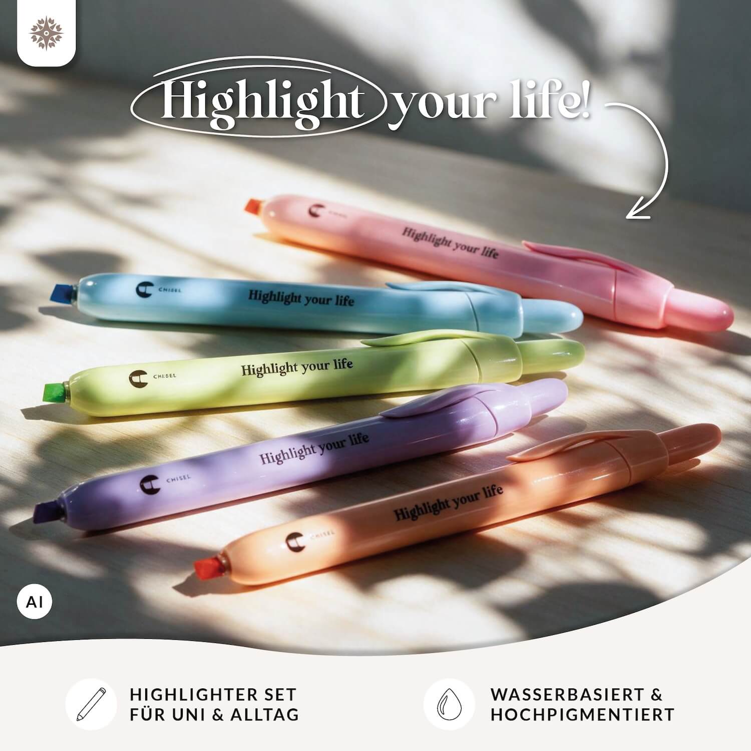 Textmarker Stifte - 6er Set Highlighter
