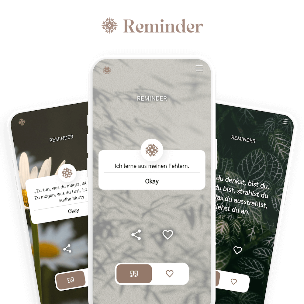 Reminder App 2.0 - Über 1000+ Sprüche & Affirmationen