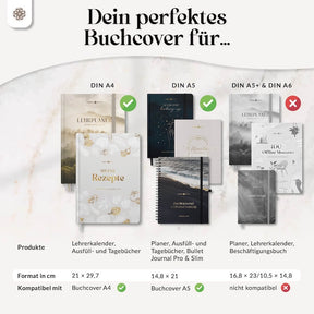 PU Buchcover für DIN A4 & A5 Bücher