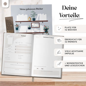 Buchjournal - Lesetagebuch zum Ausfüllen