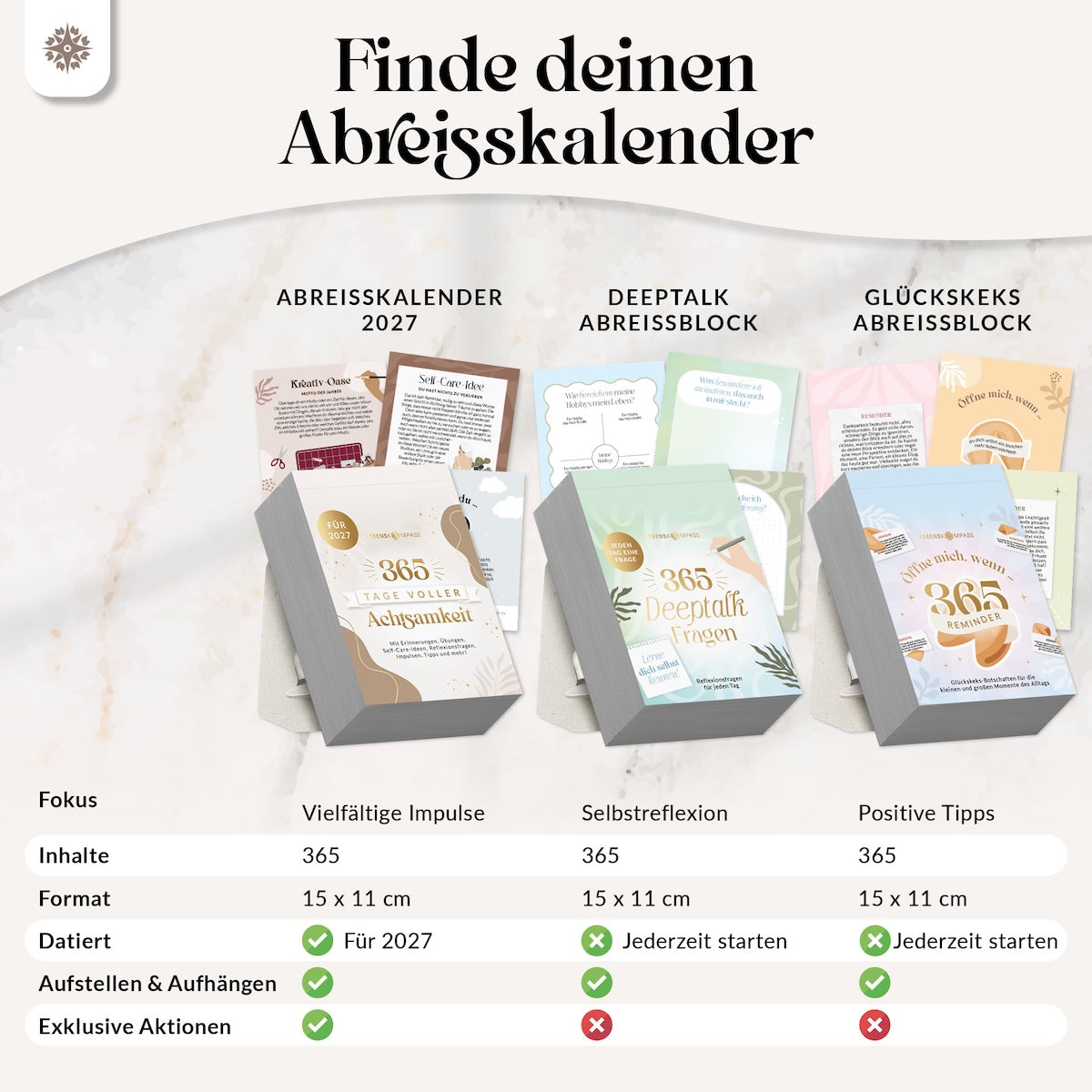 Deeptalk Abreißblock – 365 Fragen, um dich selbst kennenzulernen