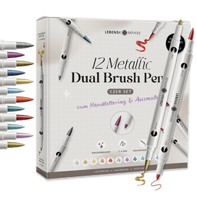 Metallic Dual Brush Pens - 12 bunte Pinselstifte