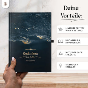 Gedankenmeer - Liniertes Tagebuch für Erwachsene
