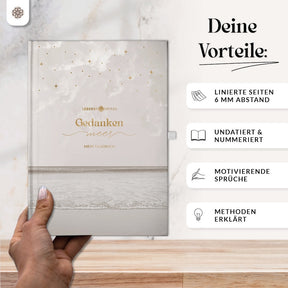 Gedankenmeer - Liniertes Tagebuch für Erwachsene