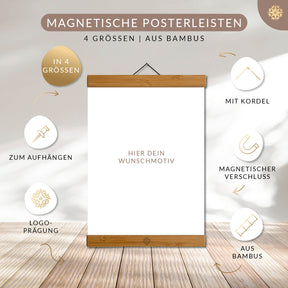 Posterleiste aus Bambus - Magnetisch 2-teilig